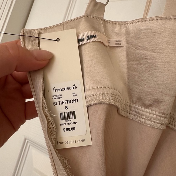 Francesca’s champagne midi dress, tie front - Picture 4 of 4